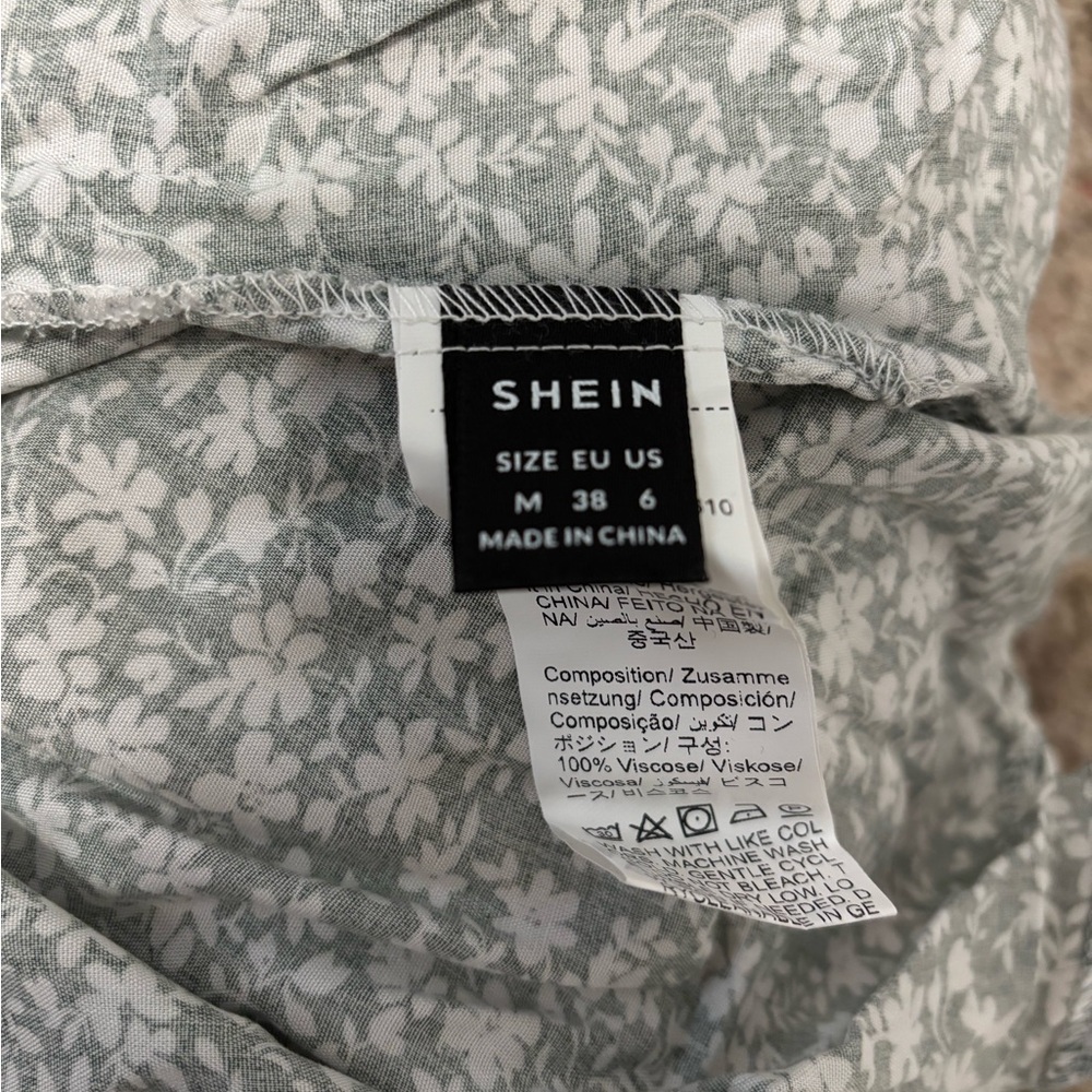 SHEIN Gray Floral Pattern Dress